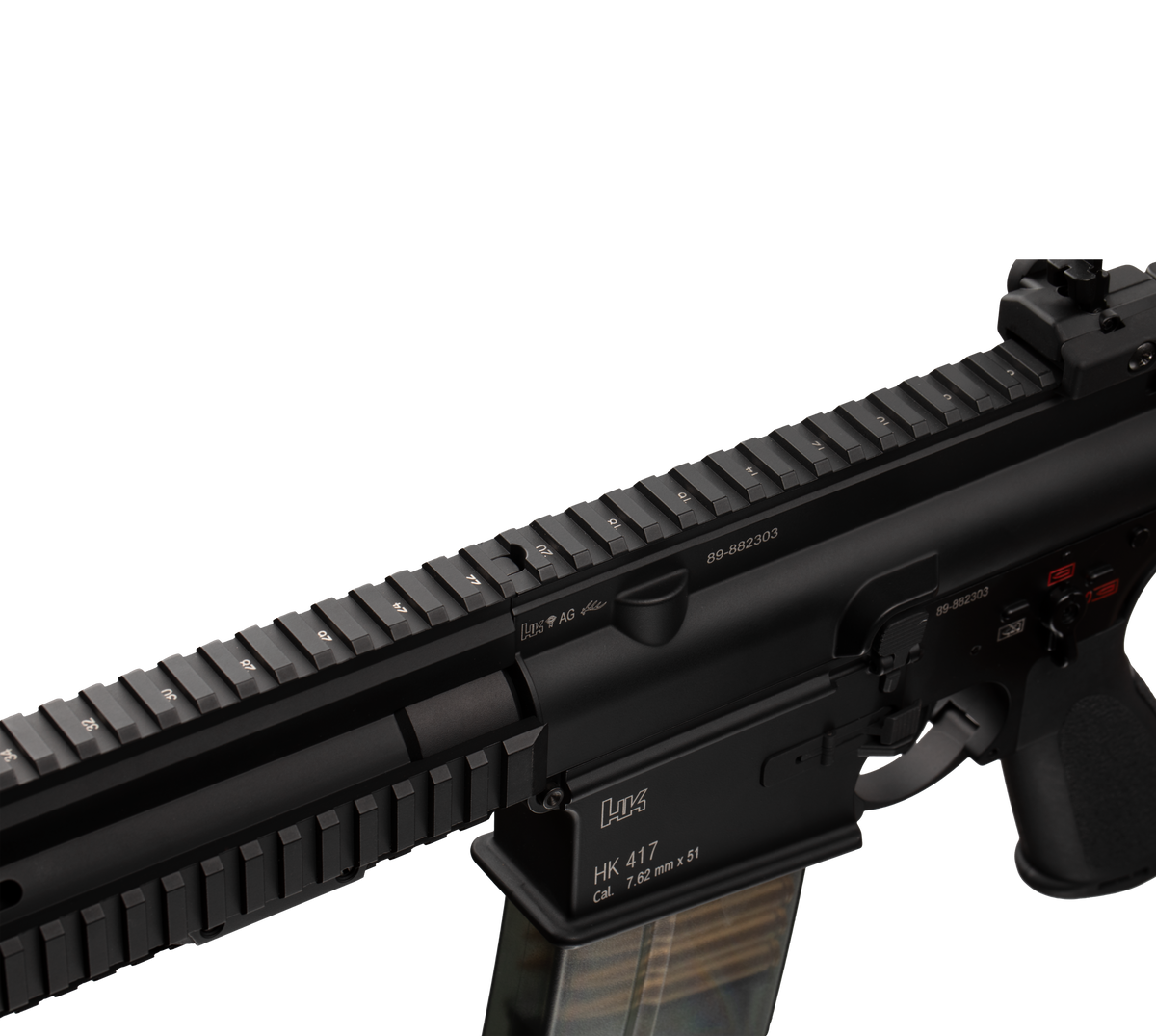 E&C HK417A2 13.5 Inch AEG Airsoft Rifle EC-202 — receiver detail