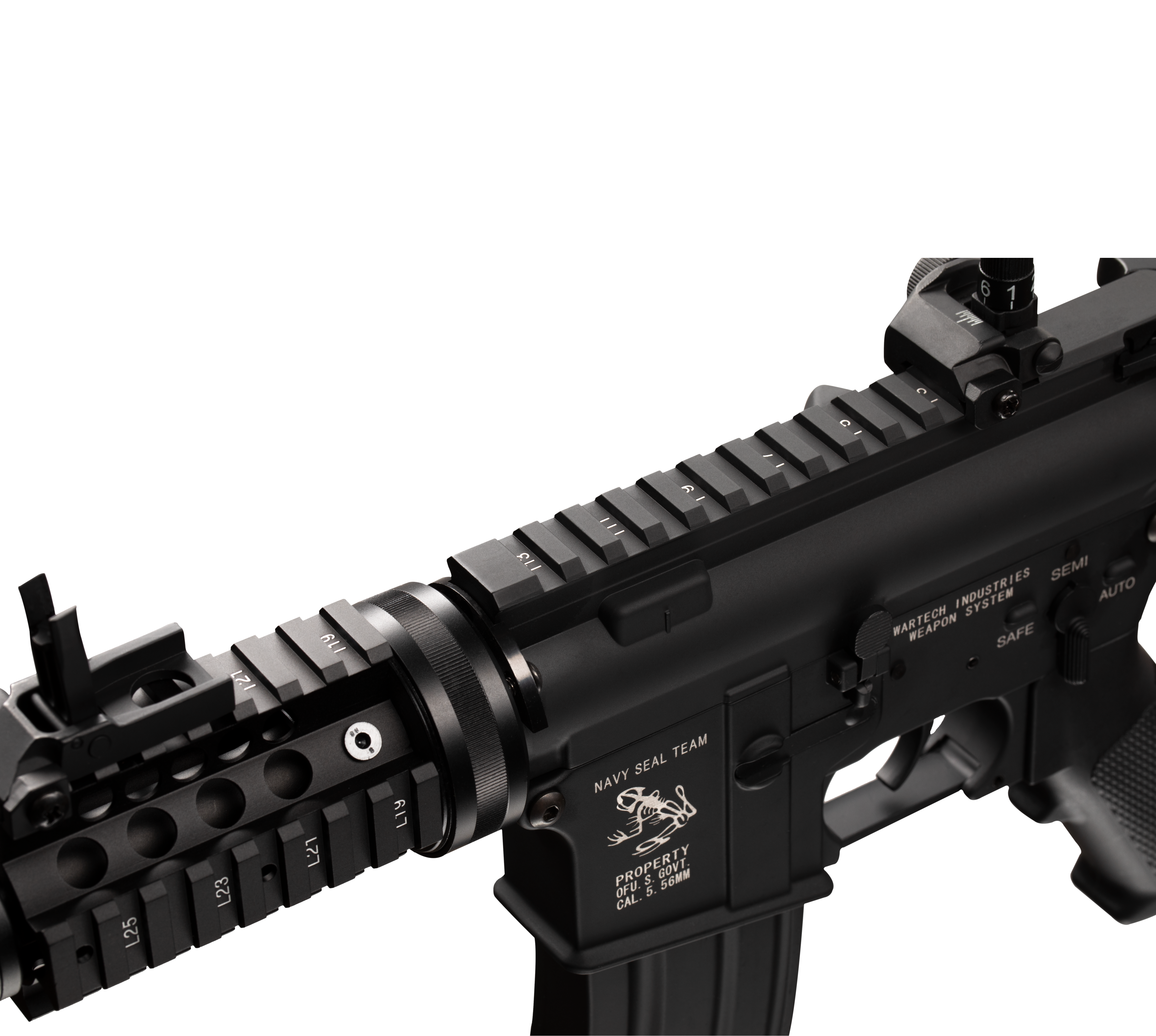 E&C LARUE 4 INCH AEG Airsoft Rifle EC-623 — receiver detail