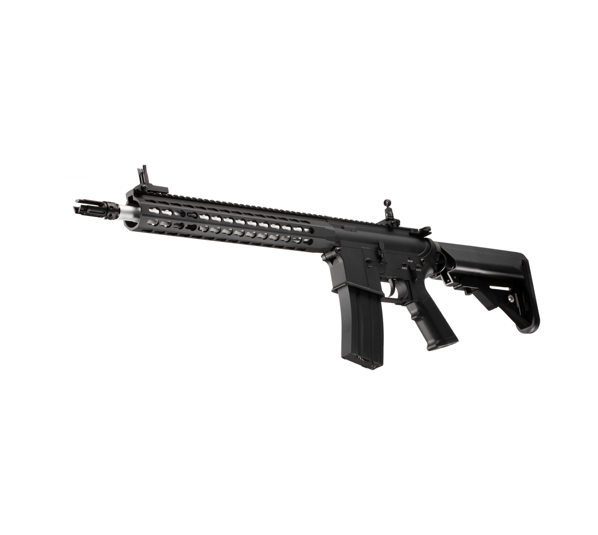 E&C M4 RIS 13 Inch AEG Airsoft Rifle EC-314 — left side
