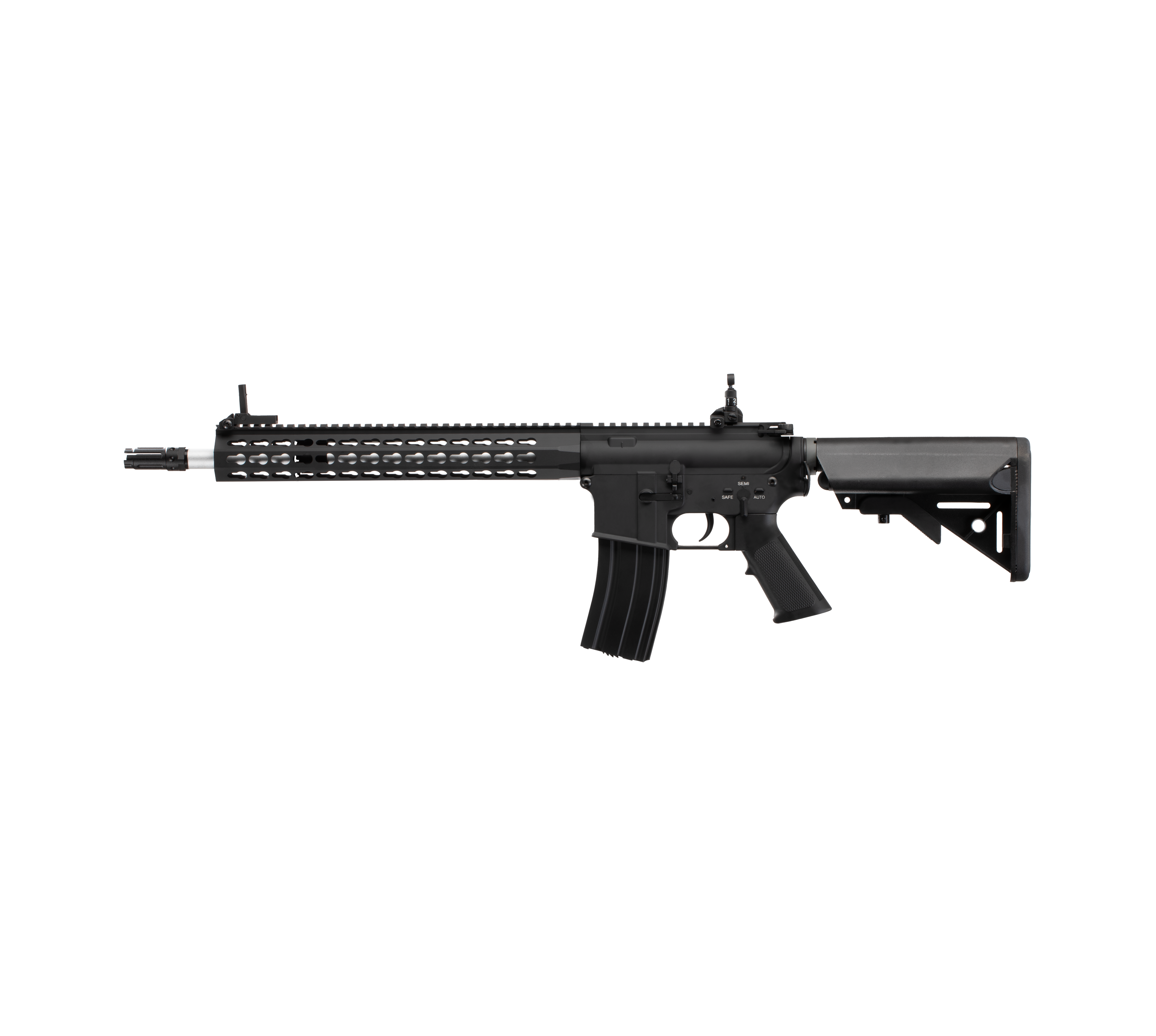 E&C M4 RIS 13 Inch AEG Airsoft Rifle EC-314 — left side