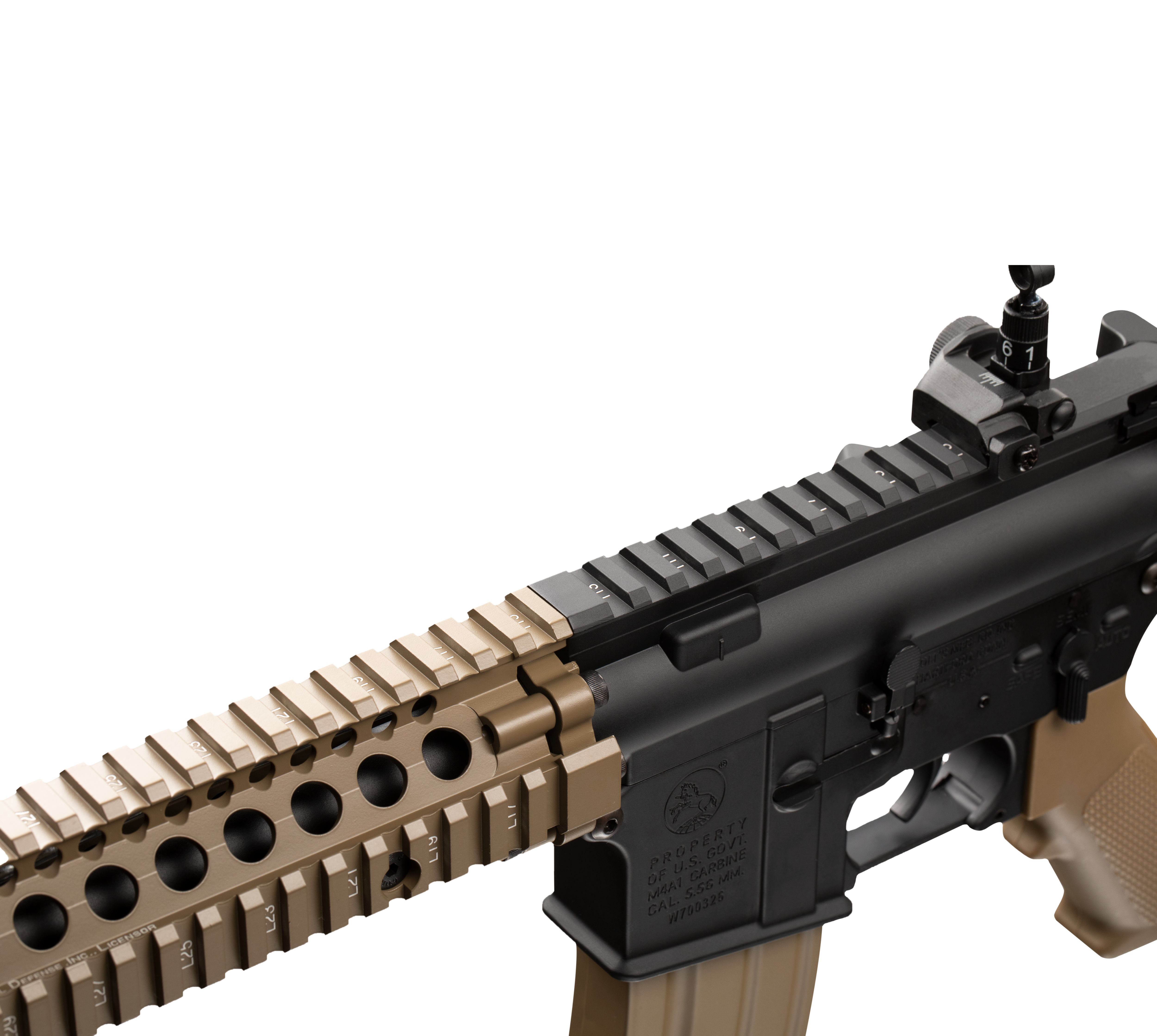 E&C M4A1 SOPMOD BLOCK2 12 Inch AEG Airsoft Rifle EC-620 — receiver detail