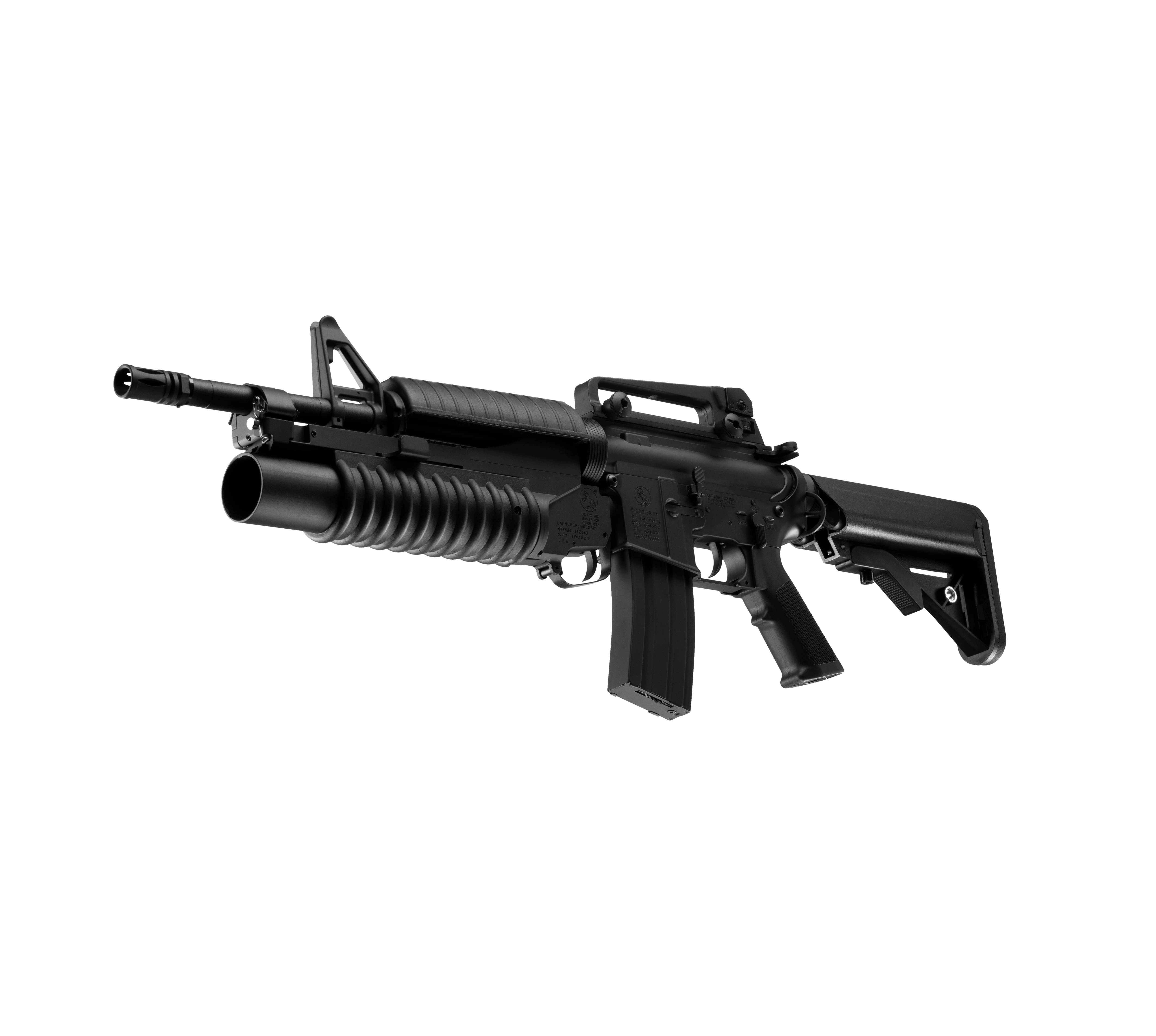E&C M4A1 14.5 Inch AEG Airsoft Rifle W/M203 EC-701 — left side