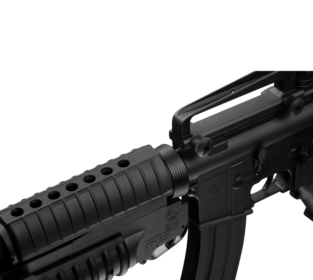 E&C M4A1 14.5 Inch AEG Airsoft Rifle W/M203 EC-701 — receiver detail