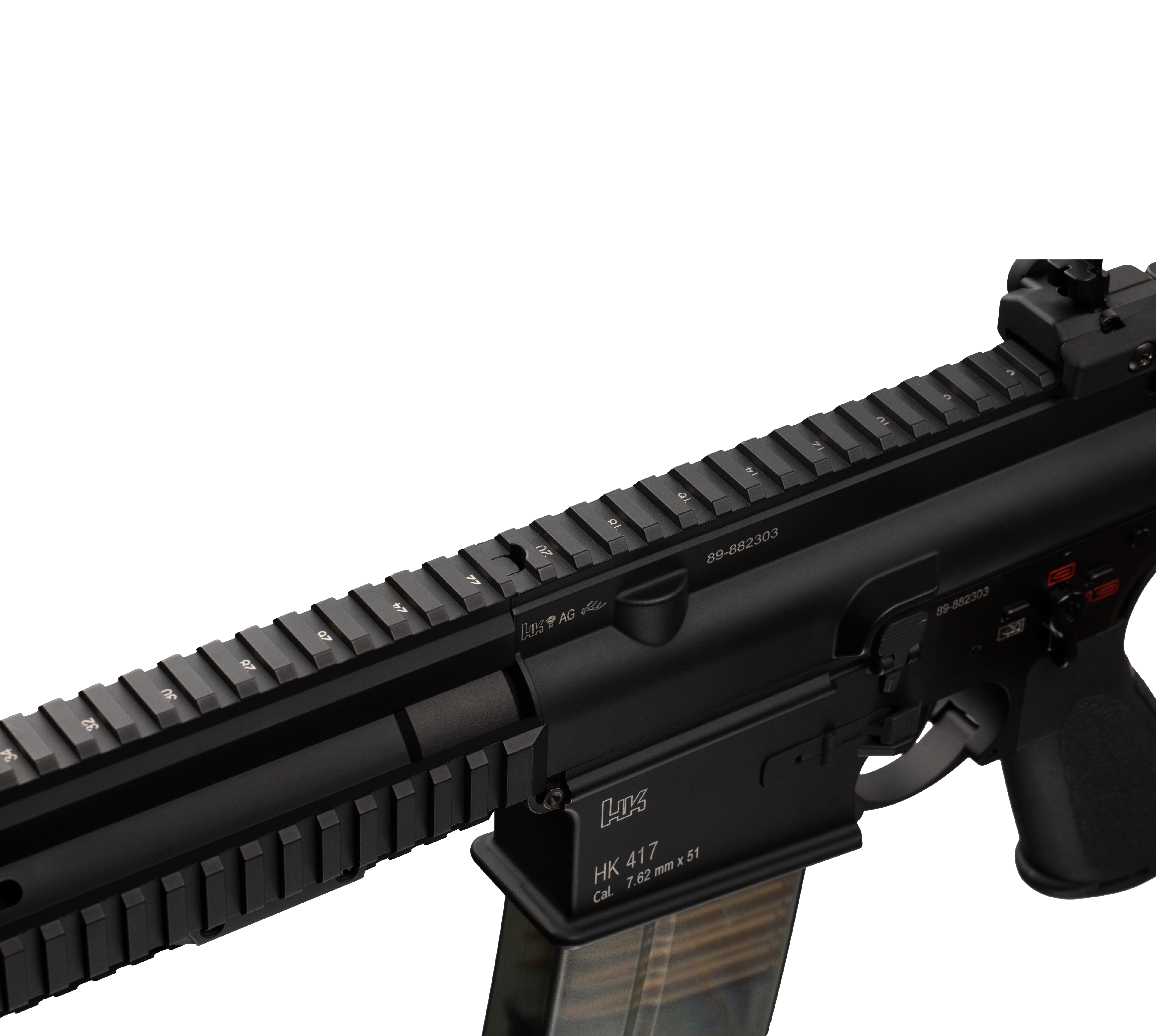 E&C HK417A2 13.5 Inch AEG Airsoft Rifle EC-202 — receiver detail