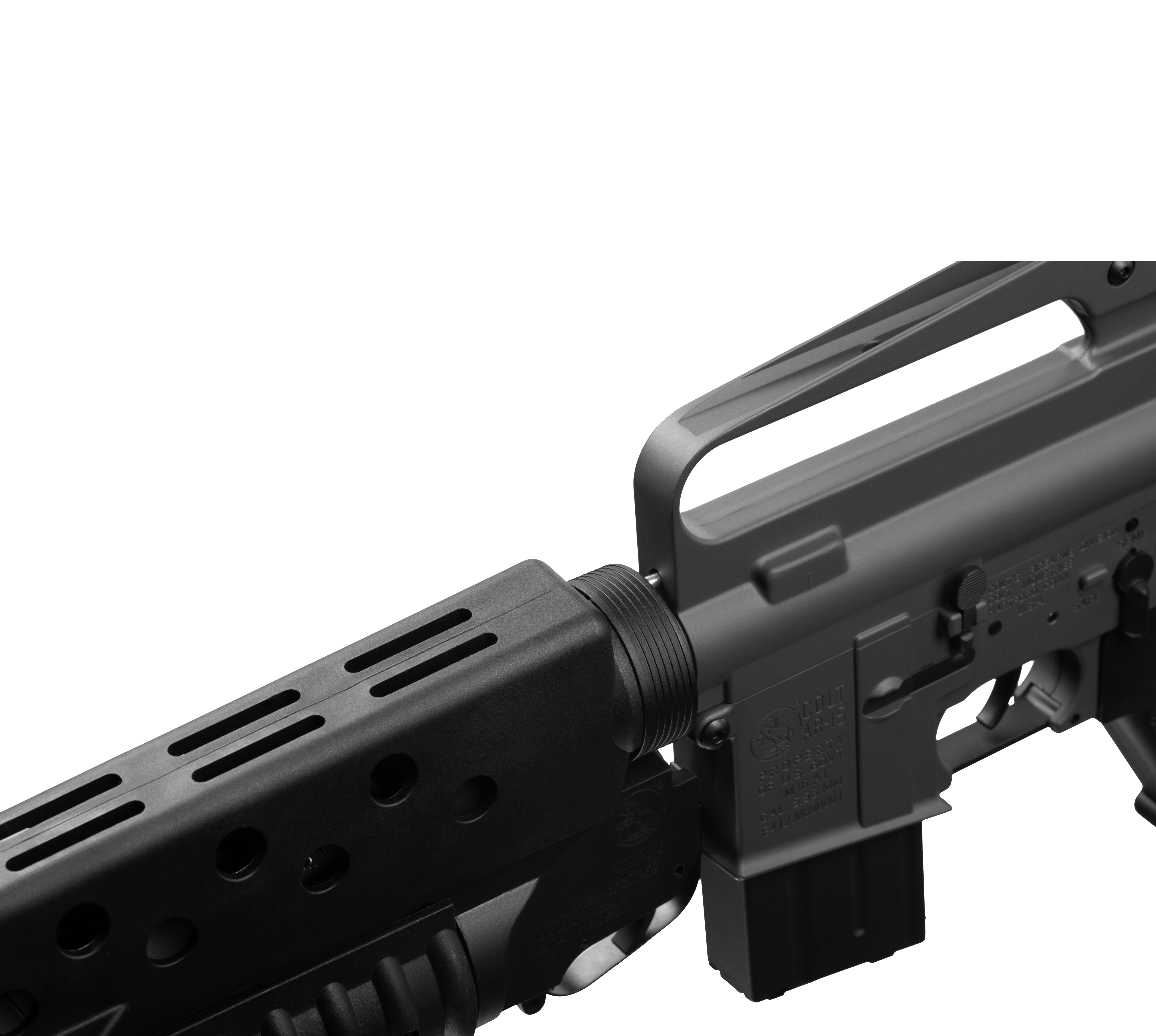 E&C M16A1 W/M203 AEG Airsoft Rifle EC-703 — receiver detail