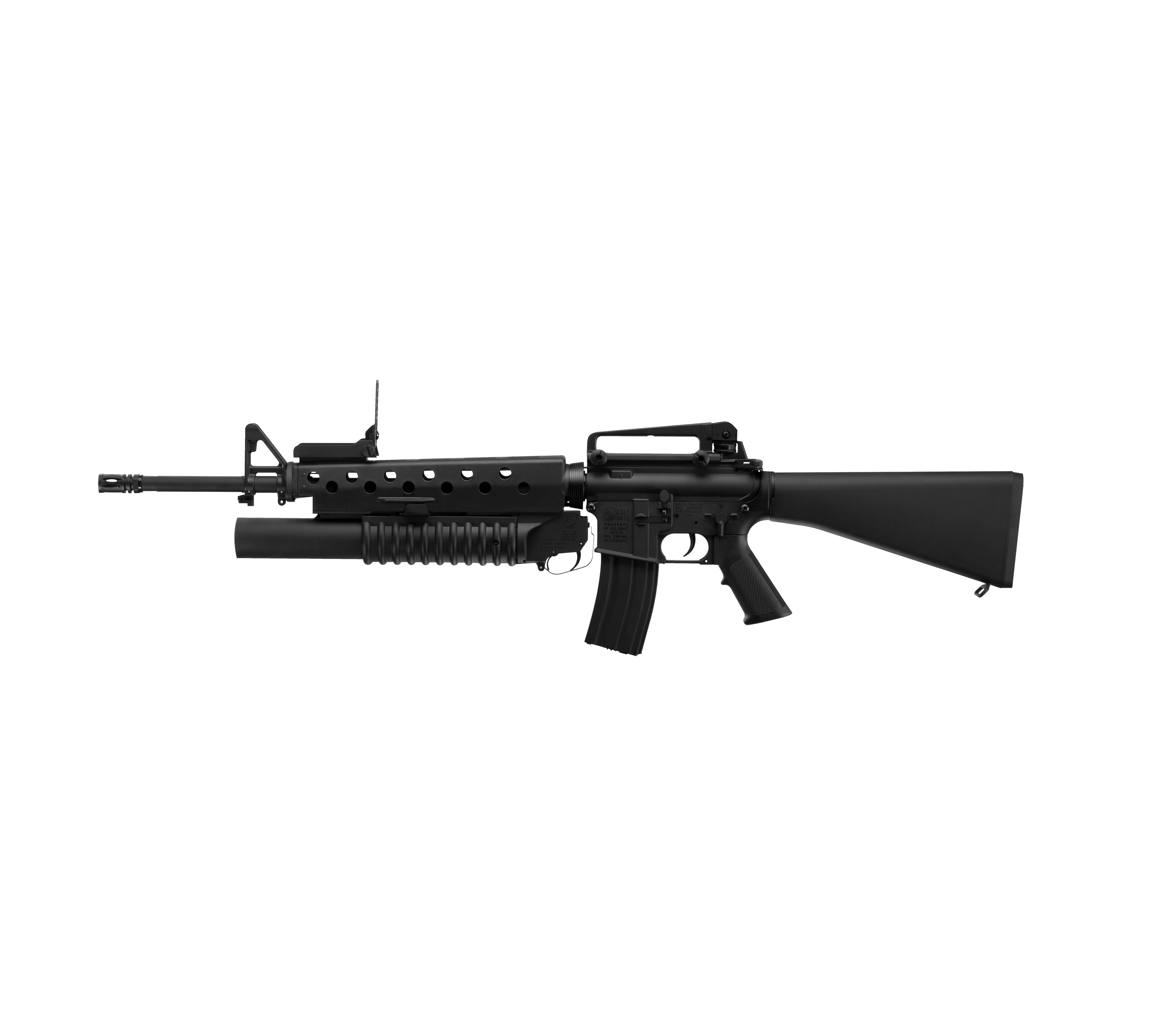 E&C M16A3 20 Inch AEG Airsoft Rifle W/M203 EC-702 — left side