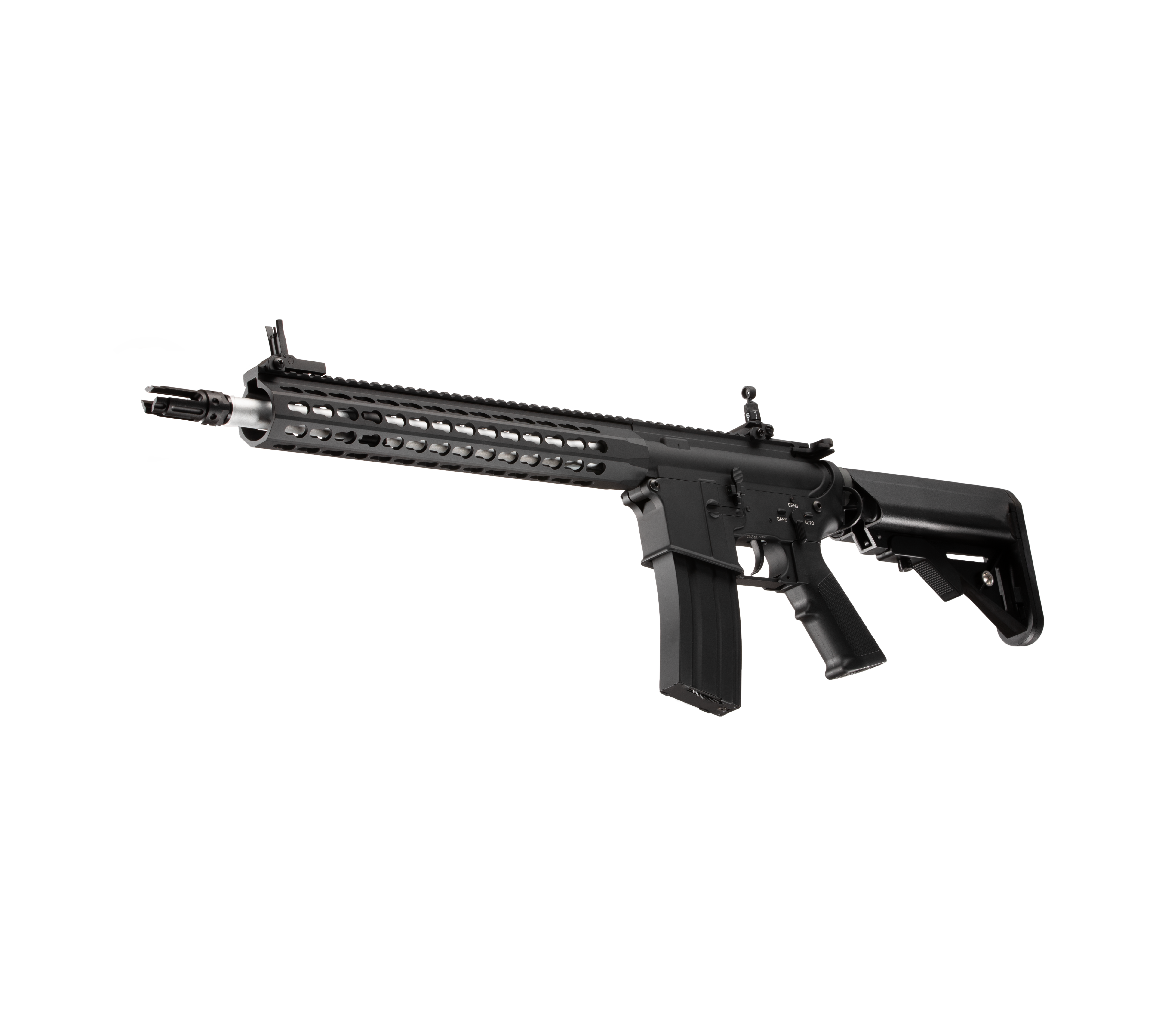 E&C M4 RIS 13 Inch AEG Airsoft Rifle EC-314 — left side