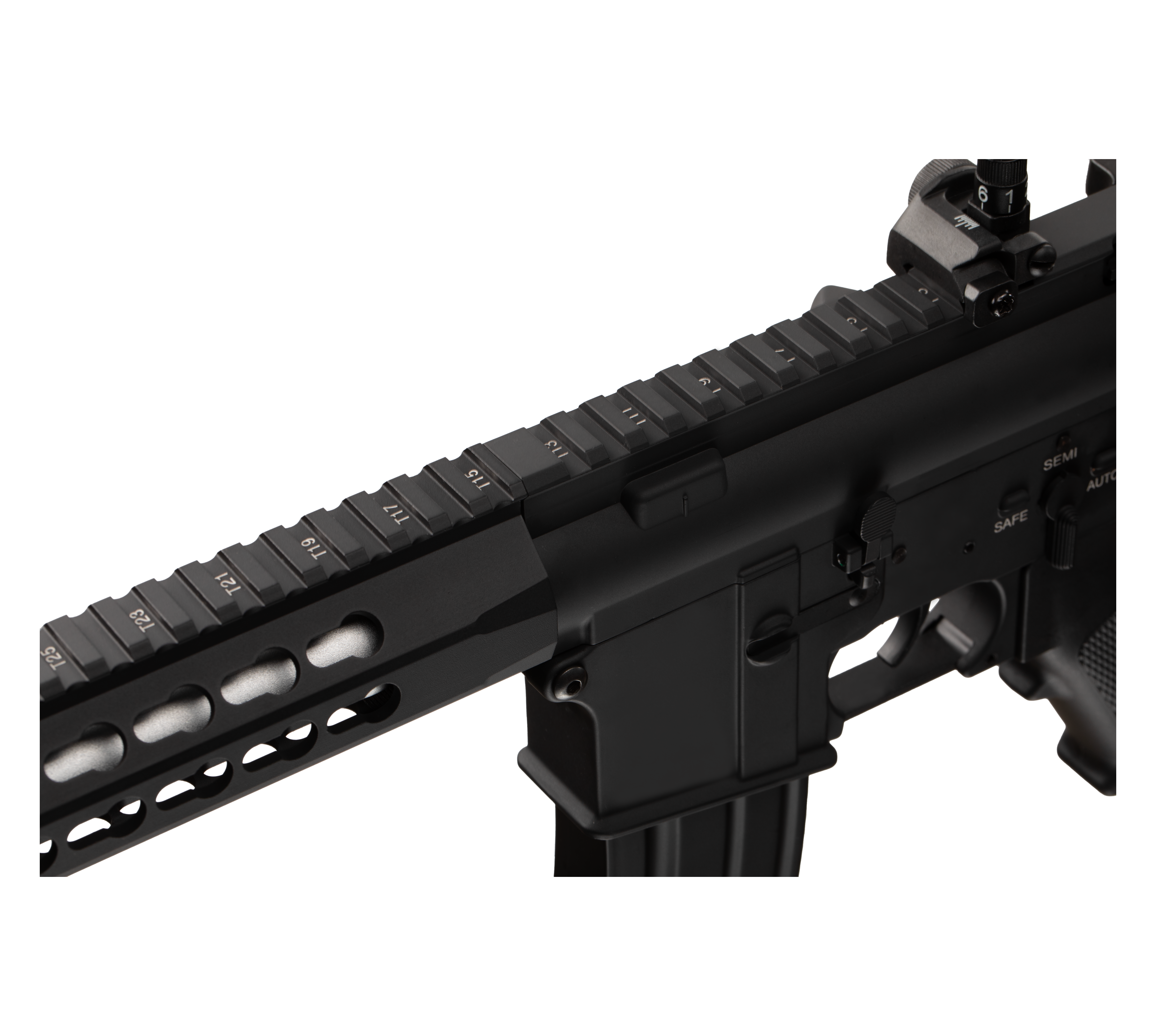 E&C M4 RIS 13 Inch AEG Airsoft Rifle EC-314 — receiver detail