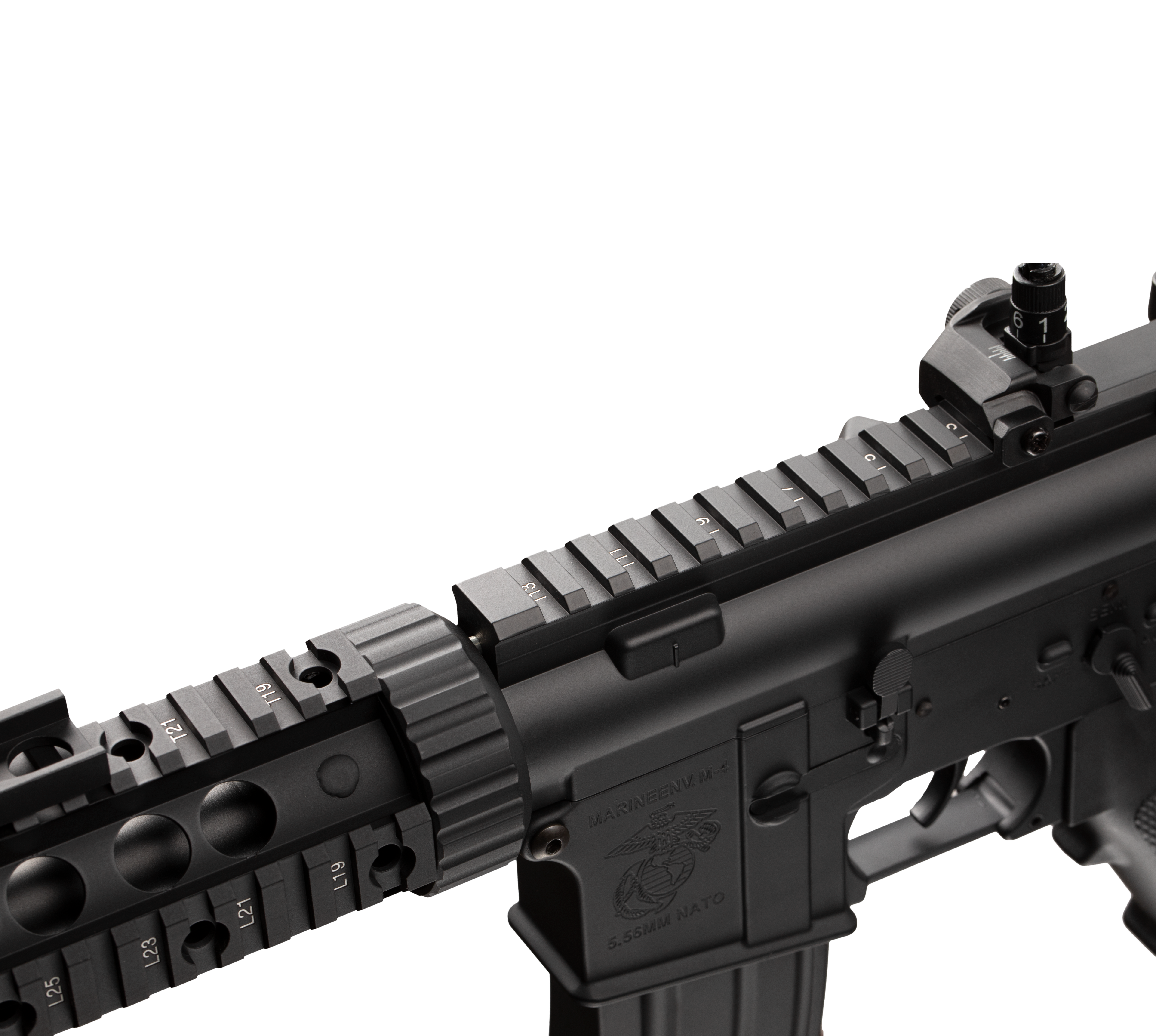 E&C M4 RIS (TANKER) 5INCH AEG Airsoft Rifle EC-606 — receiver detail