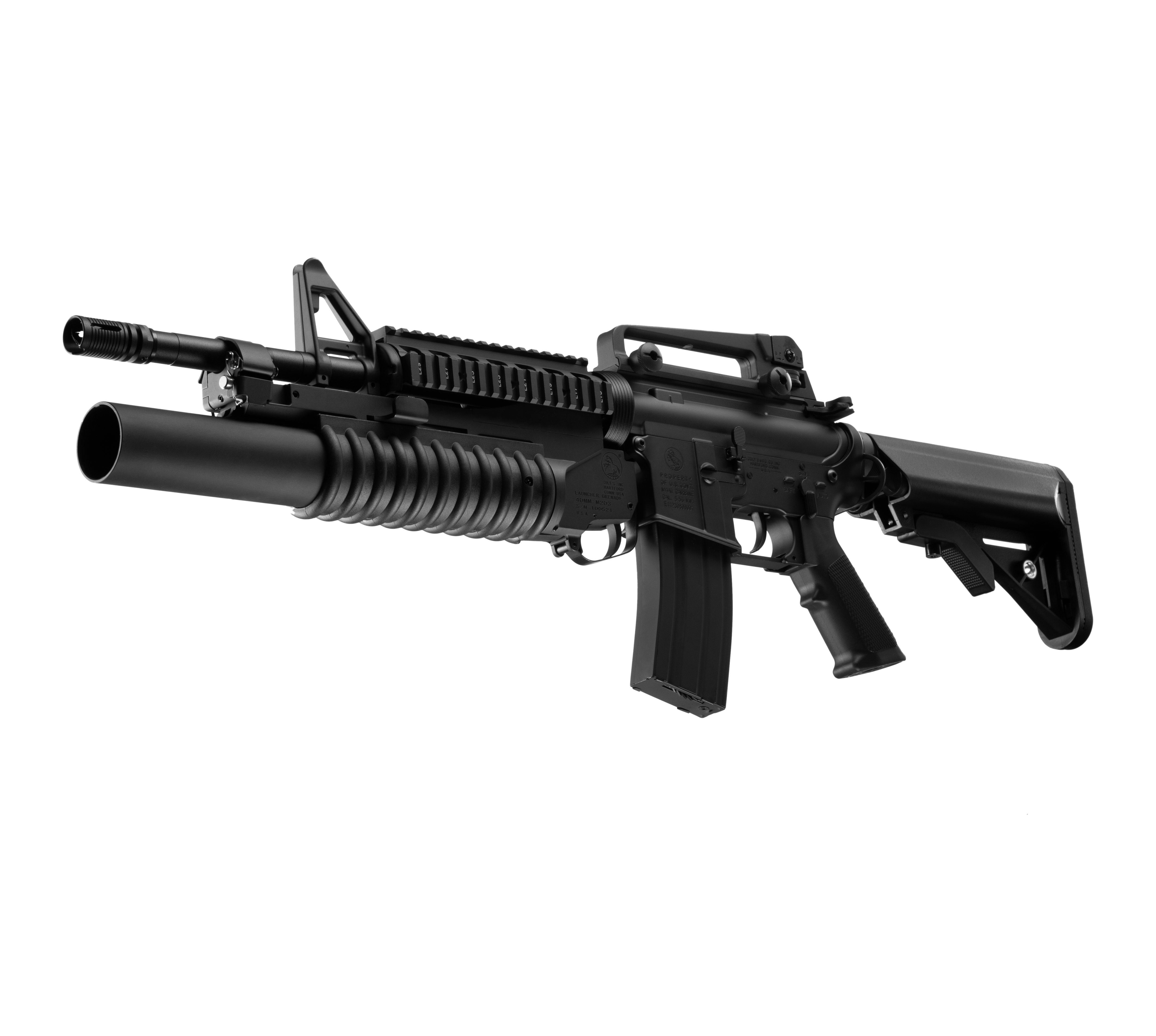 E&C M4  RIS W/M203 AEG Airsoft Rifle EC-707 — left side