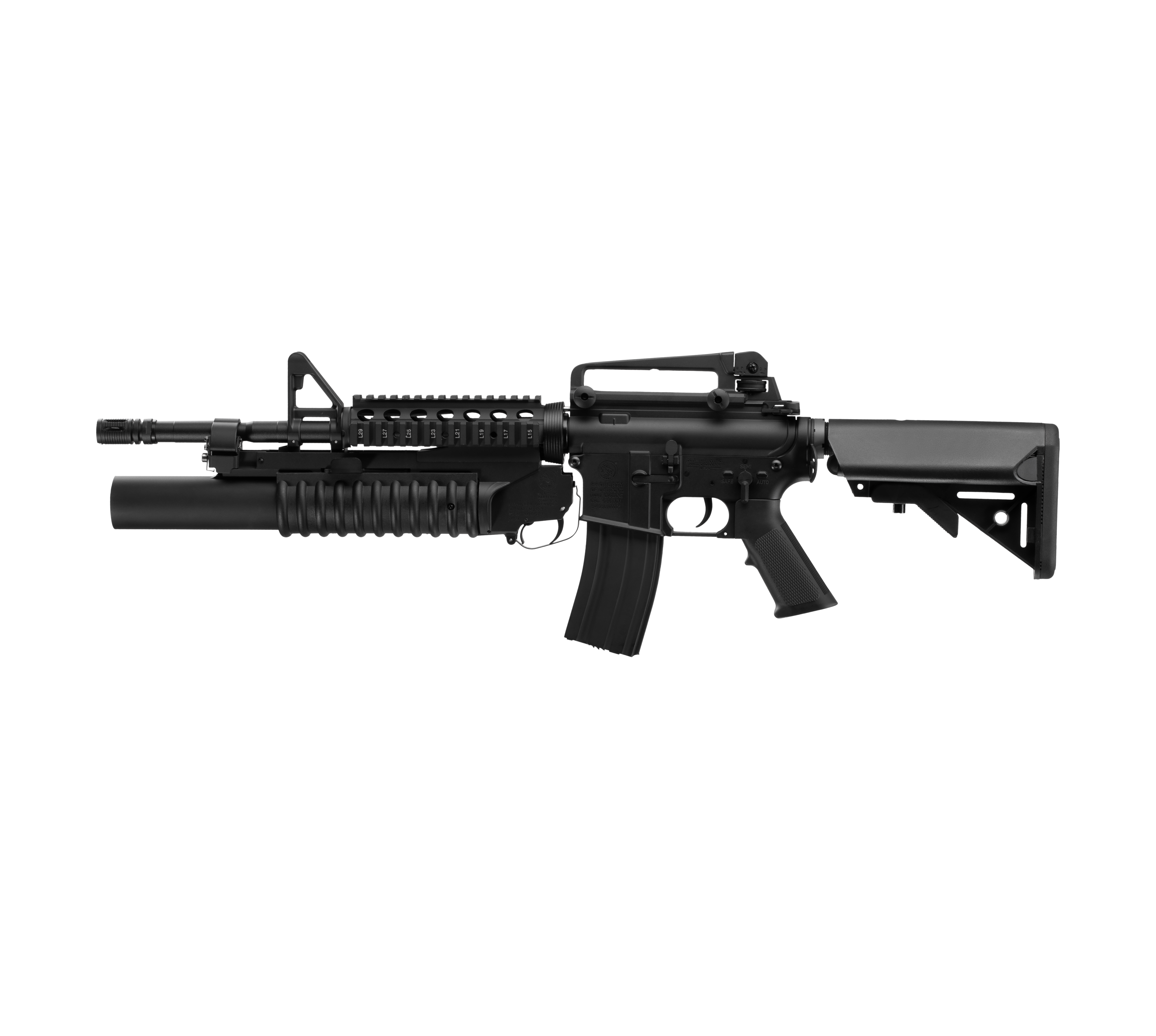 E&C M4  RIS W/M203 AEG Airsoft Rifle EC-707 — left side