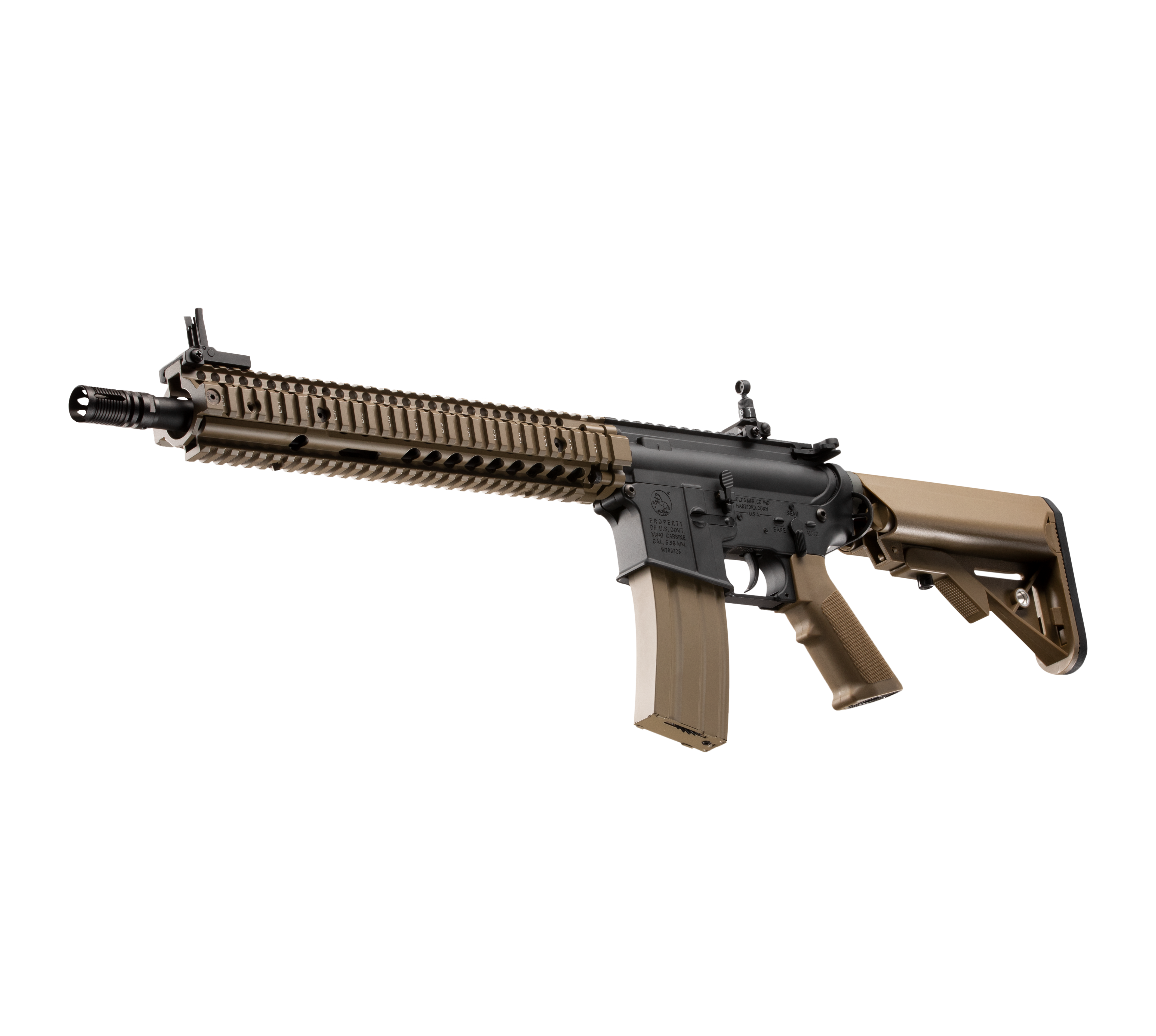 E&C M4A1 SOPMOD BLOCK2 12 Inch AEG Airsoft Rifle EC-620 — left side