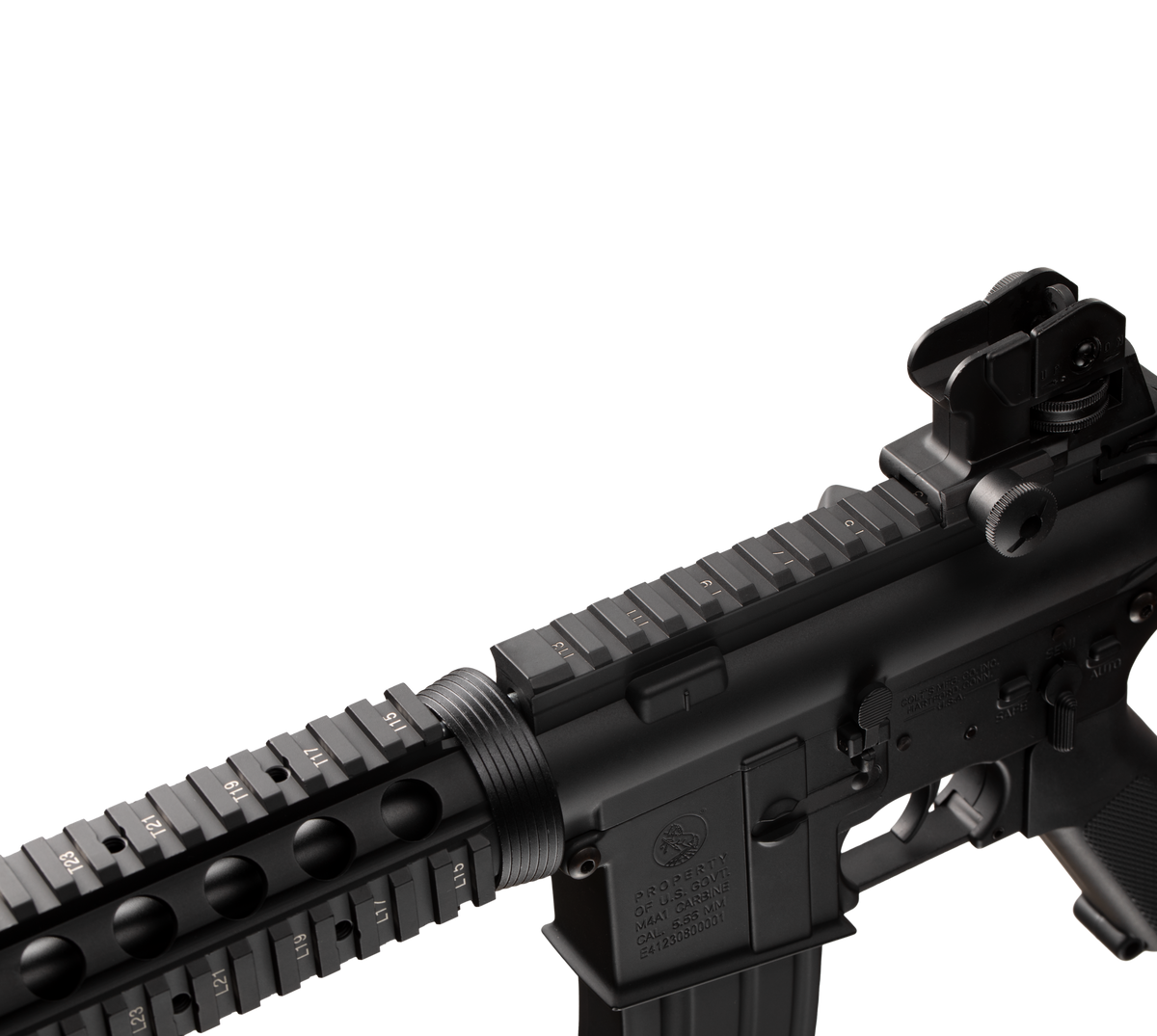 E&C M4CQB 11 Inch AEG Airsoft Rifle EC-302 — receiver detail